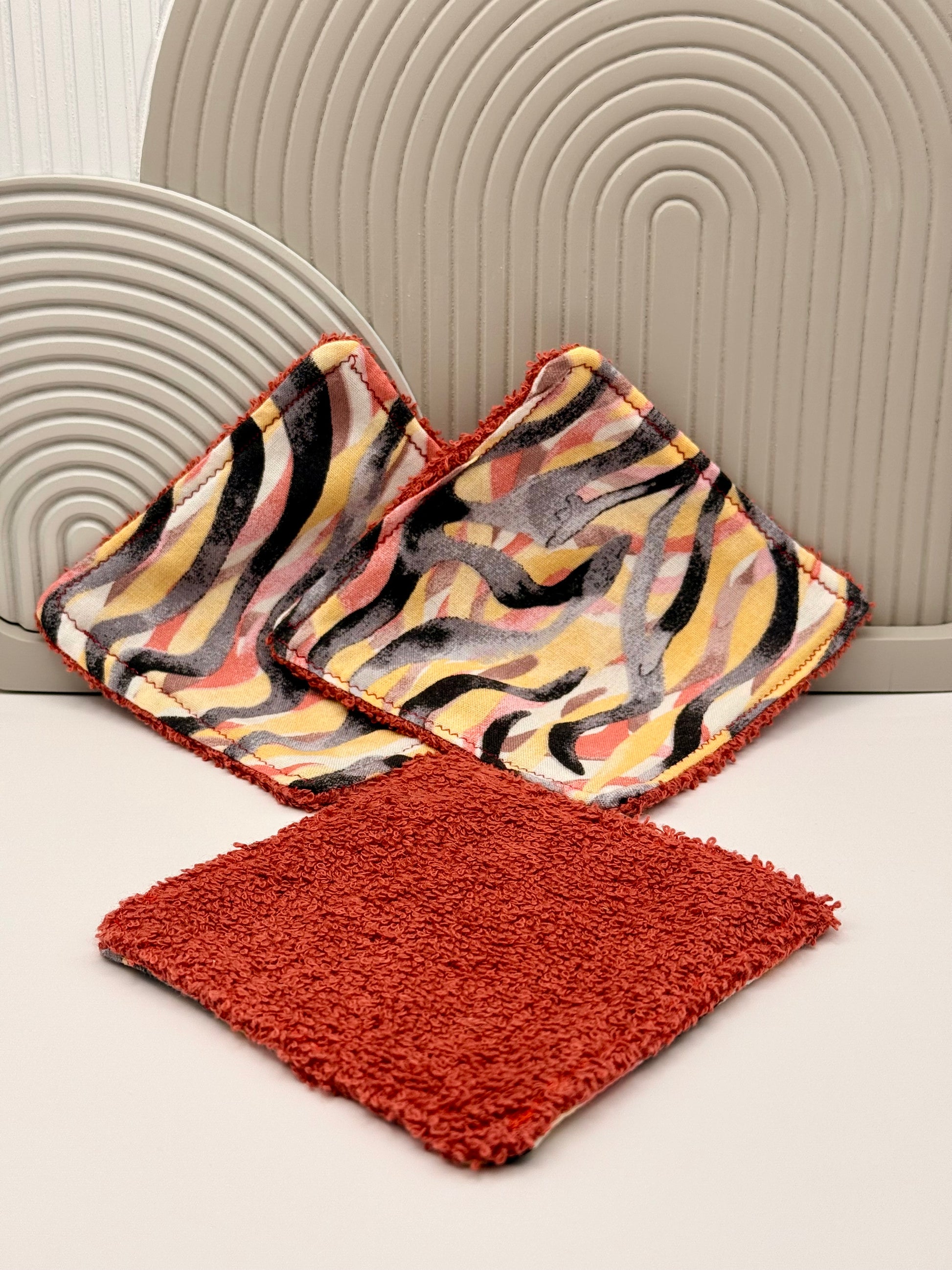 Coton démaquillant lavable réutilisable orange