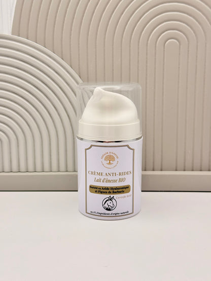Crème anti-rides anti-âge bio lait d'ânesse visage
