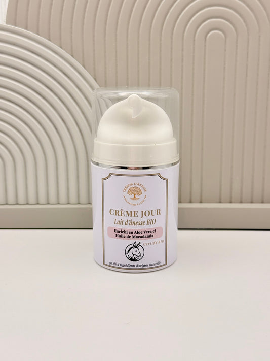 Crème de jour bio lait d'ânesse hydratante visage 50ml

