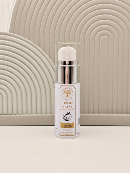 Crème mains réparatrice bio lait d'ânesse hydratante
