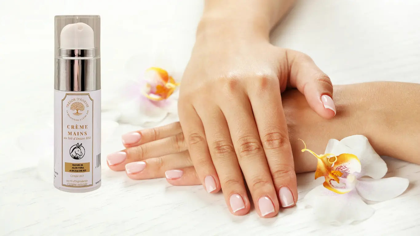 Mains douces et hydratées crème bio lait d'ânesse
