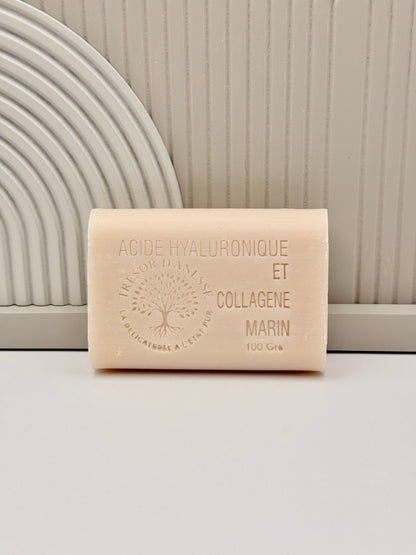 Savon bio collagène marin acide hyaluronique lait d'ânesse anti-âge
