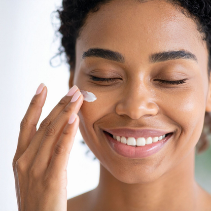 Application crème anti-rides anti-âge bio lait d'ânesse visage
